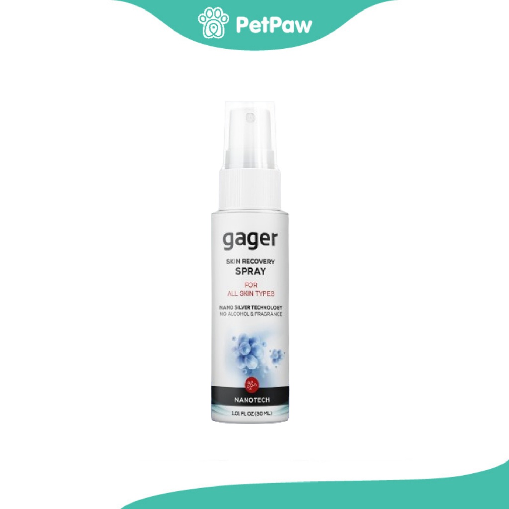 Gager (กาเจอร์) Nano Silver Spray สเปรย์นาโน  ฉีดผิวหนังและขน ฟื้นฟูผิว สำหรับสุนัขและแมว 30 ml(1pcs
