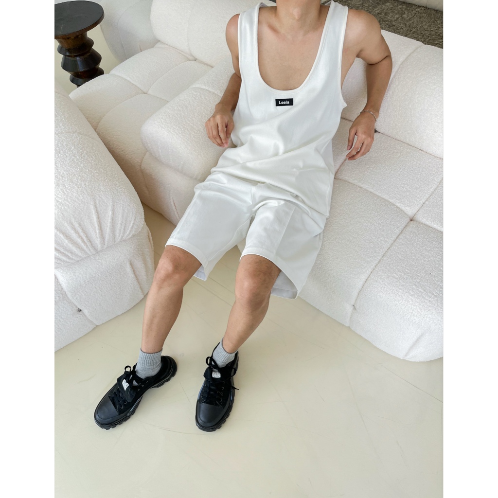 Leela - (มี 5 สี) Rib tank top - เสื้อกล้ามผ้ายืดคอลึก