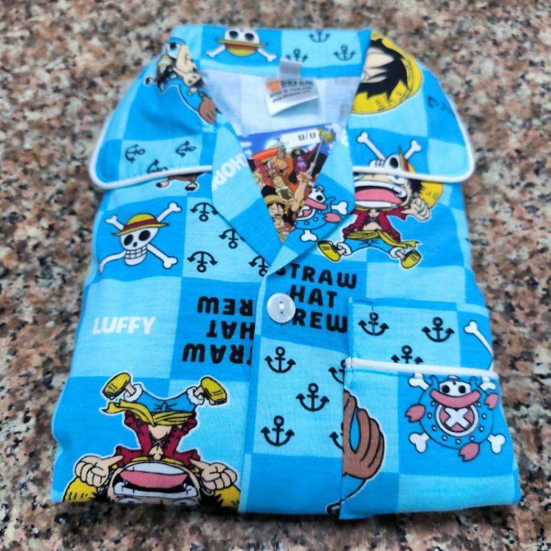 ชุดนอนผ้ายืด ลายวันพีช สำหรับเด็ก ลิขสิทธิ์แท้ ONEPIECE มีสามสี ฟ้า เทา น้ำเงิน ราคา ถูกที่สุด ดีลบีเคเค แกลเลอรีภาพที่ 4