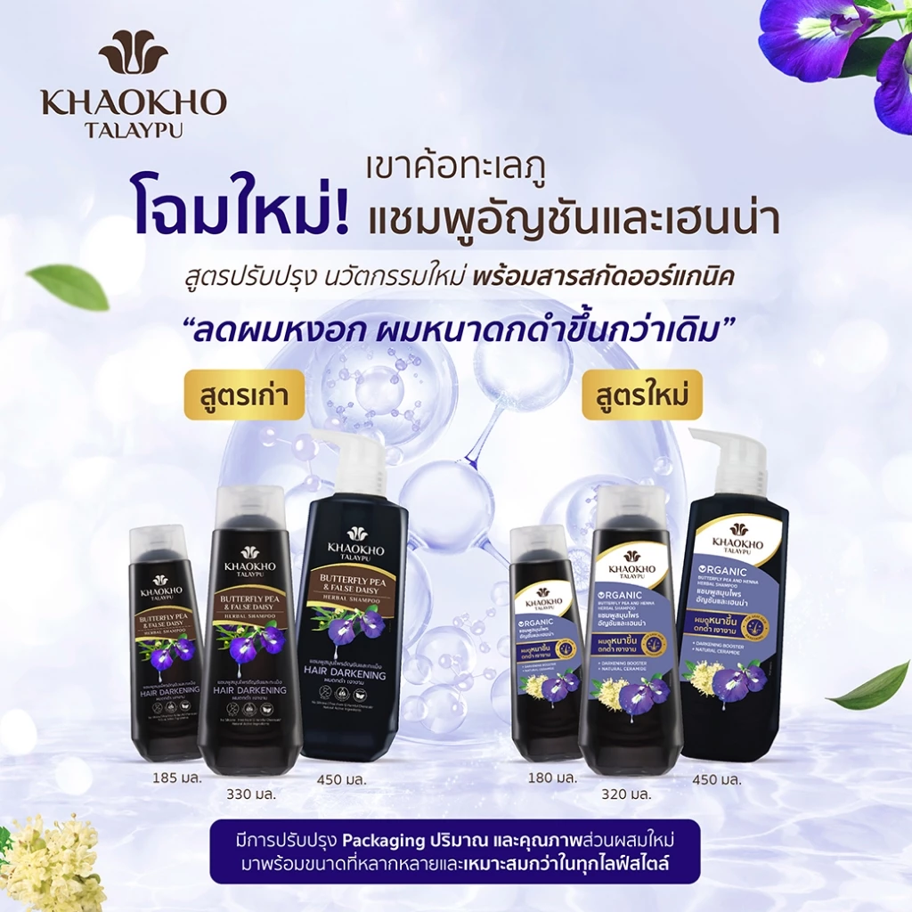 Khaokho Talaypu เขาค้อทะเลภู แชมพู ยาสระผม สูตรอัญชันและเฮนน่า ช่วยลดผมหงอก (450 มล.) thumbnail 4