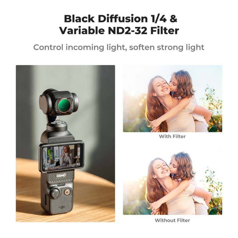 K&F DJI OSMO Pocket 3 Filters 2in1 Black Diffusion1/4+ND2-32 (KF01.2616)
