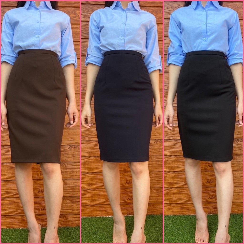 🌷กระโปรงผ้าโรเชส รุ่น Leky  ทรงสอบ ขอบเอว 1 นิ้ว ยาว 25 นิ้ว🌷