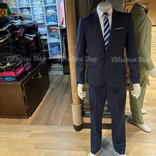 YDfashion Shop สูทผู้ชายเข้ารูป สูทสีกรมเข้ม รุ่น 1 กระดุม ต…