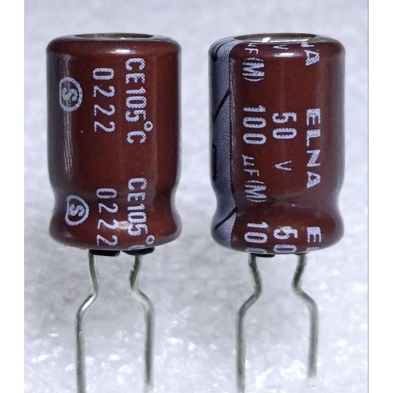 Elna RJ3 100uf 50v capacitor ตัวเก็บประจุ คาปาซิเตอร์