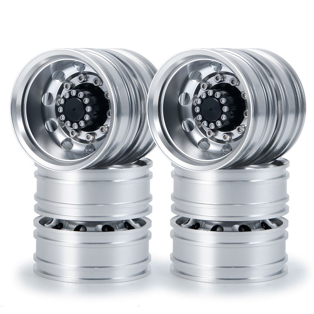 Rc Truck ล้อรถบรรทุกอลูมิเนียม CNC สำหรับรถบังคับ 1/14 Metal Rear Wheel Rim Hub 10 Spoke for 1:14
