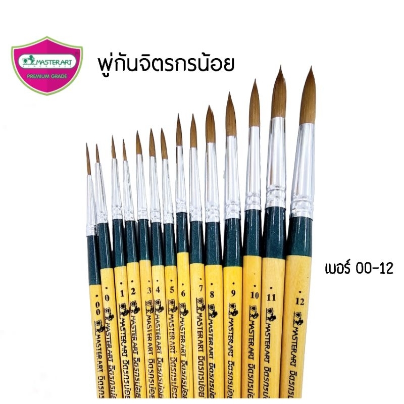 Master Art พู่กันหัวกลม รุ่นจิตรกรน้อย เบอร์ 00 - 12 (ราคาต่อ 1 ด้าม)