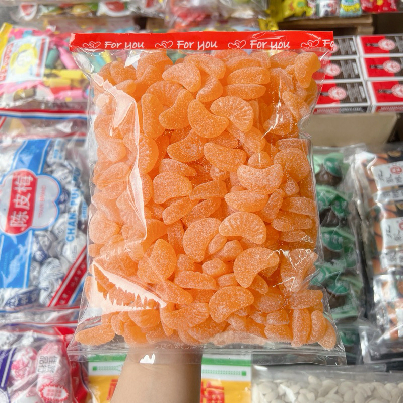 เยลลี่กลีบส้มมินิ นน. 1,000 กรัม เกรดAชิ้นสวย เปรี้ยวอมหวานเหมือนทานส้ม