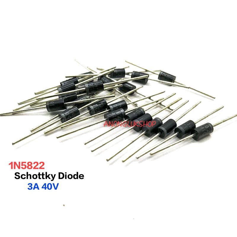 แพ็ค 20ตัว 50ตัว 100ตัว 👉👉 1N5822 IN5822 ไดโอดชนิด  Schottky diode Rectifiers ไดโอดเลคติฟาย ช็อกกี้ไดโอด ทนกระแส 3A 40V