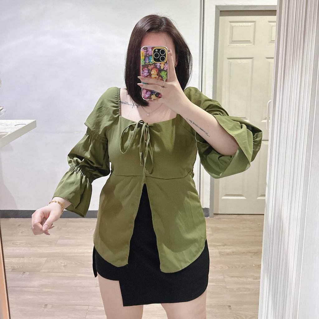 เสื้อแขนยาวผ่าหน้าแขนญาญ่าอก 38-46“ > รุ่น J42