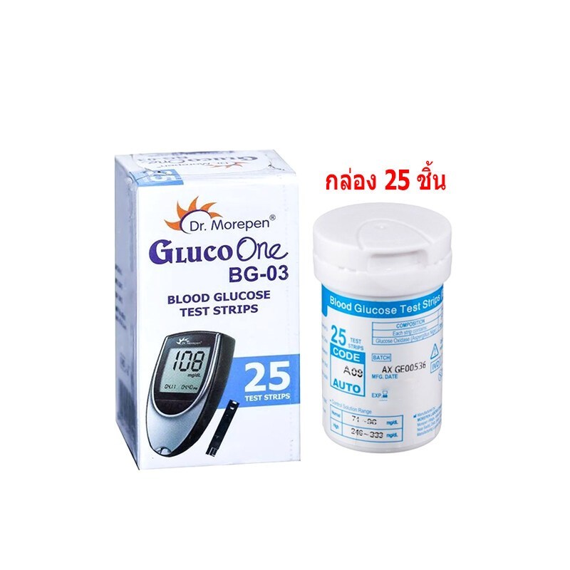 แผ่นตรวจน้ำตาลในเลือด Gluco One BG-03