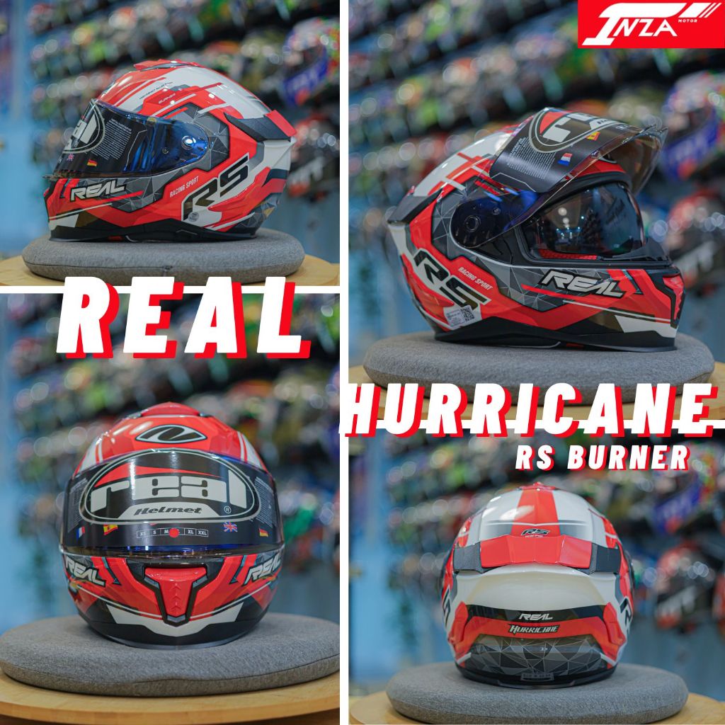 REAL HELMETS รุ่น REAL HURRICANE RACE X , KOI SAKURA , MAORI , IMPACT , BURNER หมวกกันน็อคเต็มใบ