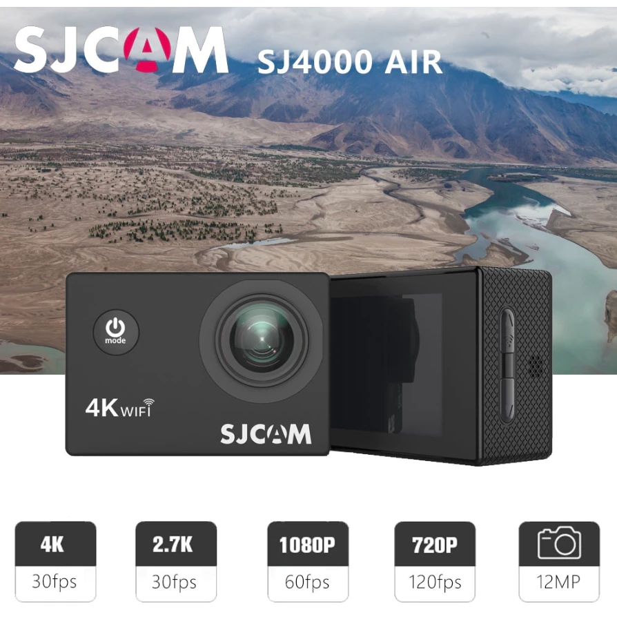 SJCAM SJ4000 Air wifi กล้องแอคชั่น 4K กล้องติดหมวกกล้องแอคชั่นกัน thumbnail 9