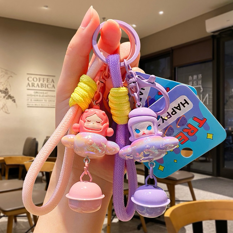 [Pop bean]พวงกุญแจCrybaby Molly Sweetbean Skullpanda จี้อนิเมะมีกระดิ่ง ห้อยตกแต่งกระเป๋า ของสะสม