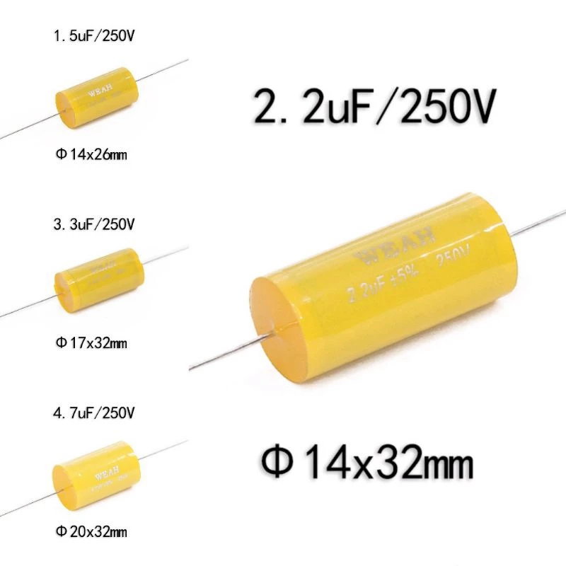 C เสียงแหลม WEAH 1.5uf/2.2uf/3.3uf/4.7uf 250V (สีเหลือง)