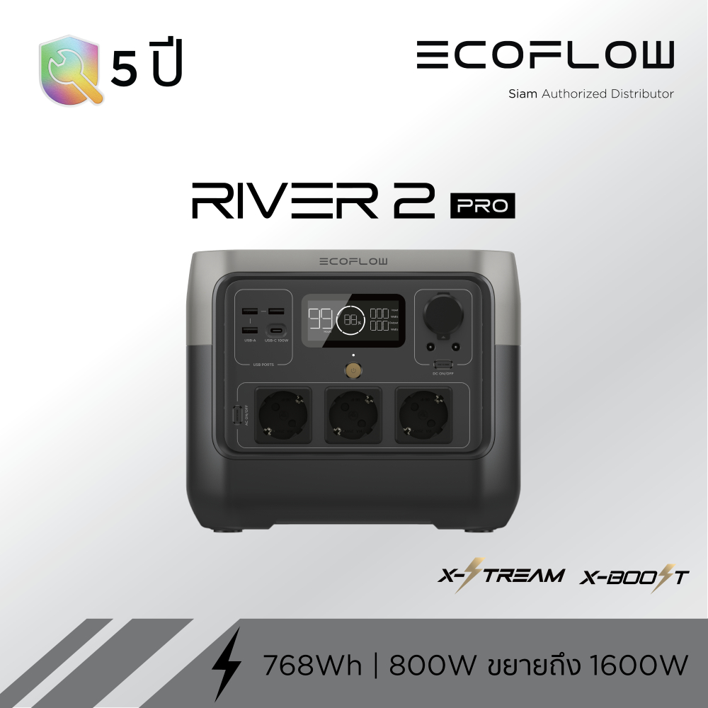 EcoFlow RIVER 2 PRO Power Station แบตสำรองไฟจ่ายไฟบ้านขนาดพกพา