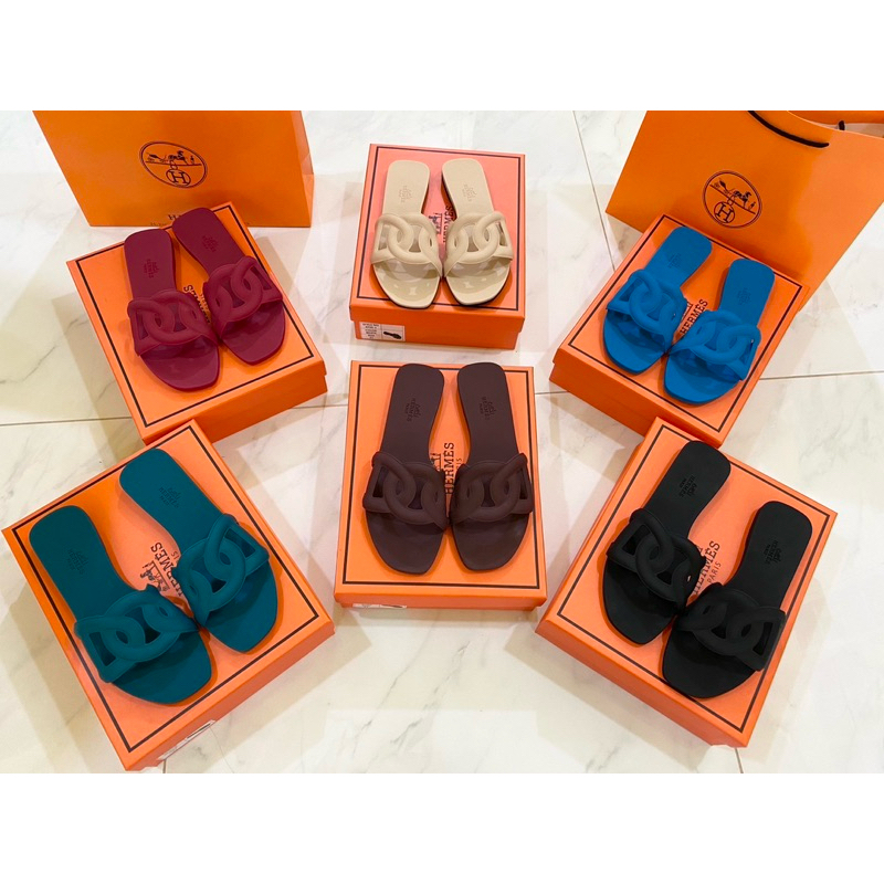 รองเท้าแตะ Style Hermes jelly sandals 2024 งานHi-End พร้อมกล่องแบรนด์