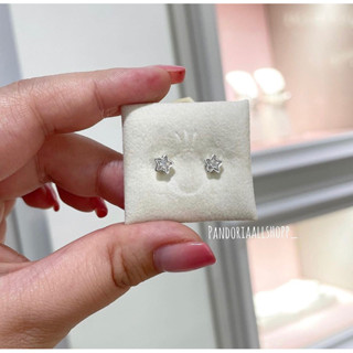 (ของแท้100%)❣️แถมกล่อง Pandora silver earrings ต่างหูดาว