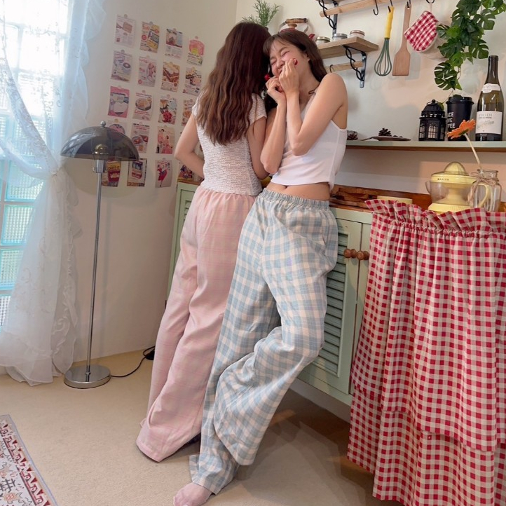 Peonyy.petal Capsule 24' collection - scotty pants กางเกงจายาวลายสก็อต