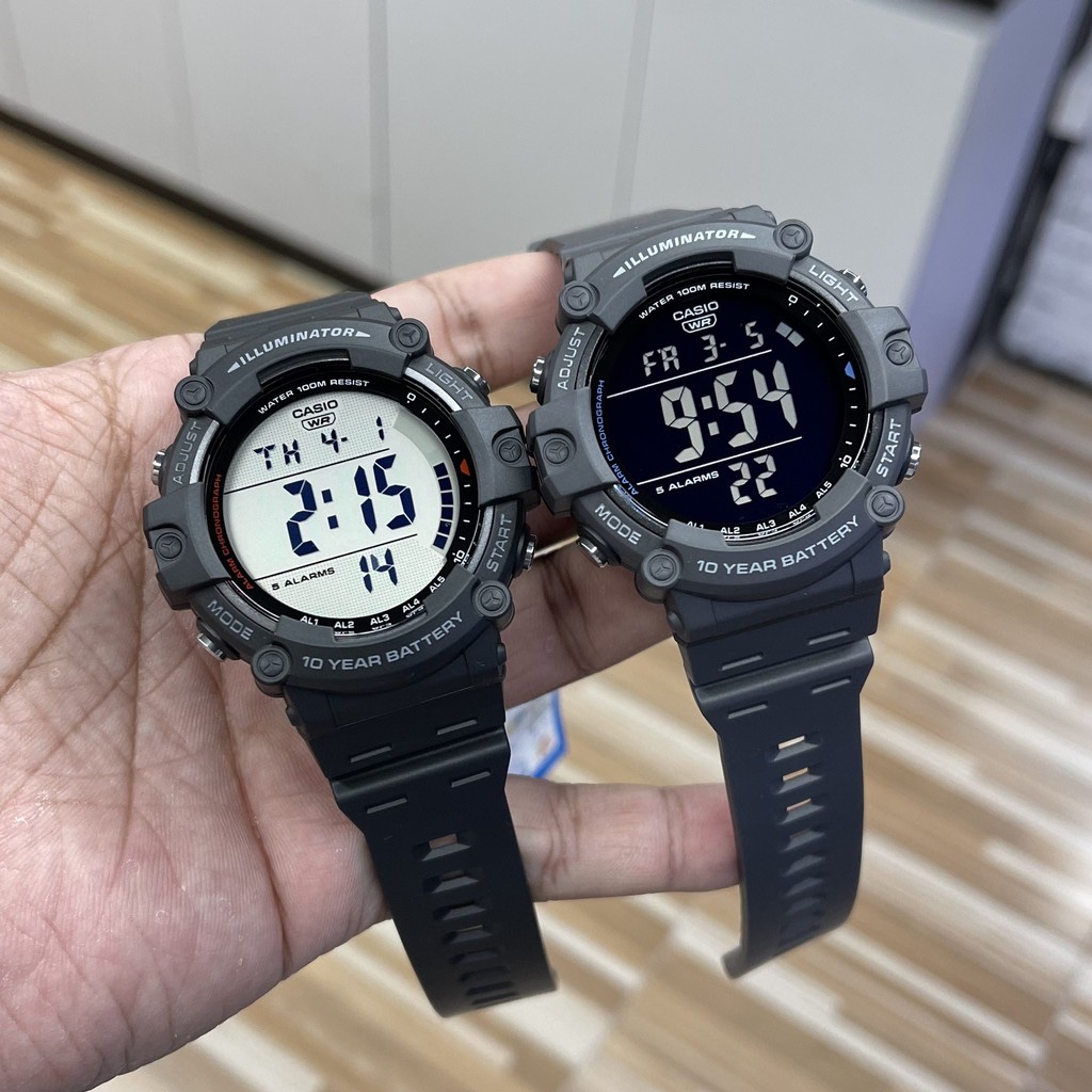 casio ของแท้ประกันศูนย์ นาฬิกาคาสิโอ กันน้ำ100m ผู้ชาย รุ่น AE-1500WH, AE-1500WHX / SMILEYTIME ประกันศูนย์cmg/c-thong