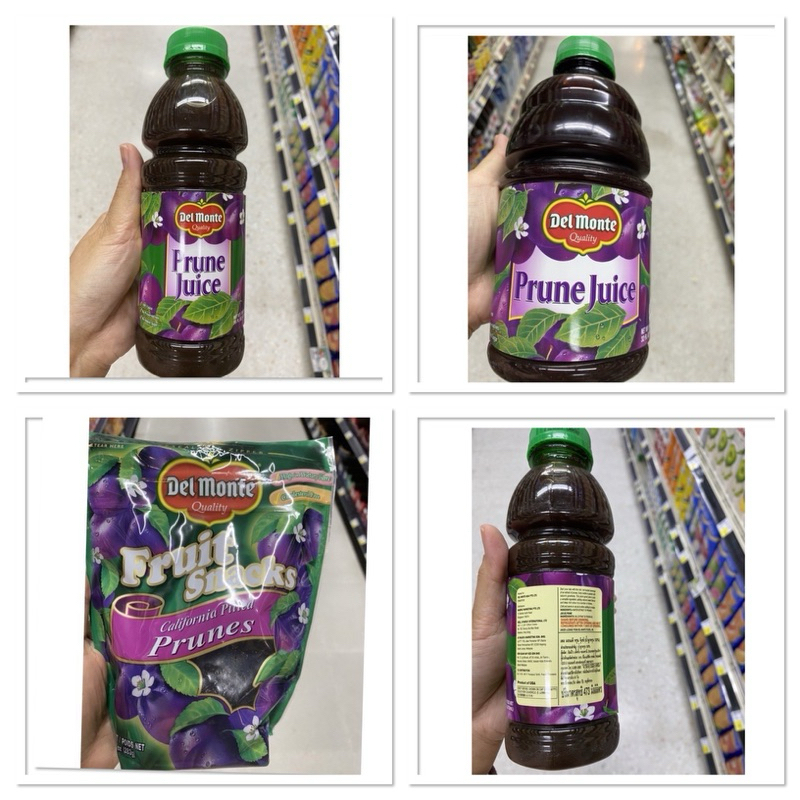 น้ำลูกพรุน 100% ตรา เดล มอนเต้ 473 Ml. Del Monte Prune Juice / ลูกพรุน อบแห้ง ตรา เดล มอนเต้ 283 G. Dried Prunes