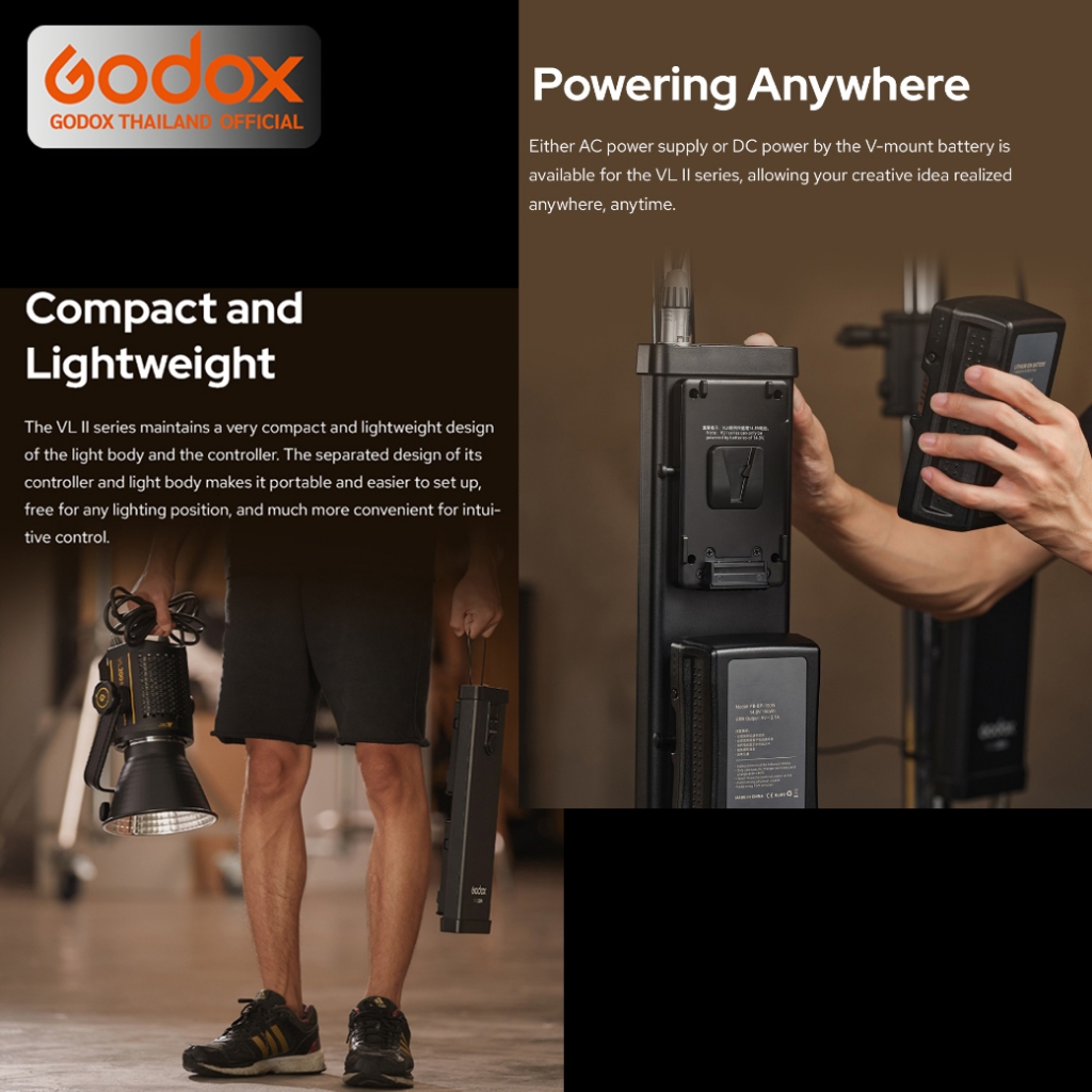 Godox LED VL300II 320W 5600K - Bowen Mount - รับประกันศูนย์ Godox Thailand 3ปี
