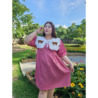 CC12เดรสน้องหมีอกใหญ่สาวอวบพลัสไซด์ใส่ได้(หน้าผ้า 52 นิ้ว)