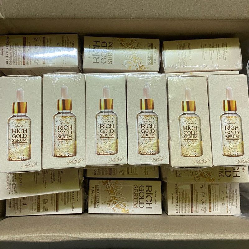 6ขวด เซรั่มบำรุงผิว ริช โกลด์ ทองคำแท้ 24เค rich gold 24k serum anti aging 30 ml