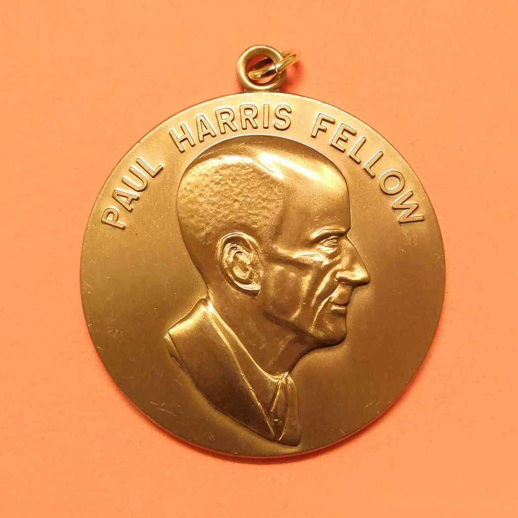 เหรียญ PAUL HARRIS FELLOW, THE ROTARY FOUNDATION OF ROTARY INTERNATIONAL เนื้อโลหะ ขนาด 5.2 เซน รับป