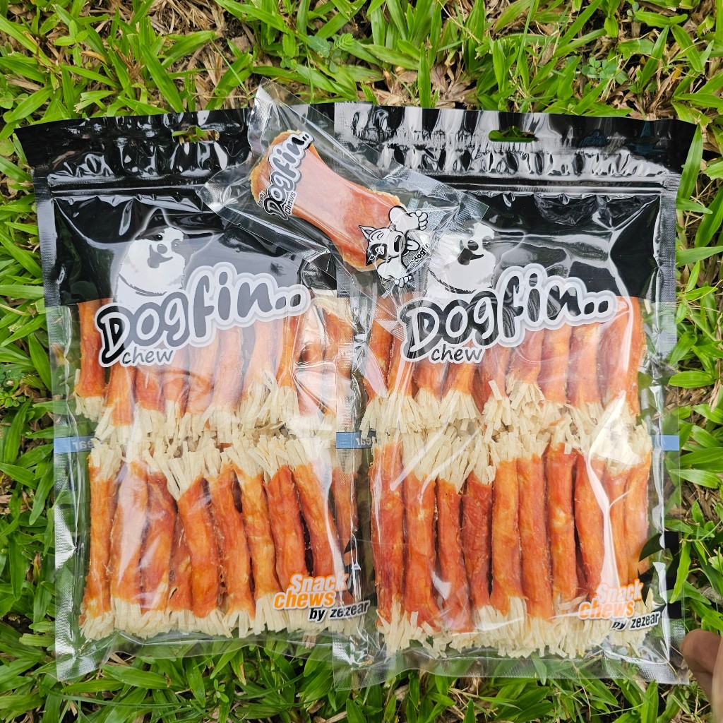 Dogfin ไก่อบแห้งขนาด 350 กรัม โปร 5 ถุง (1,750 กรัม) พร้อมของแถมเลือกได้ ขนมสำหรับสุนัขทุกสายพันธุ์