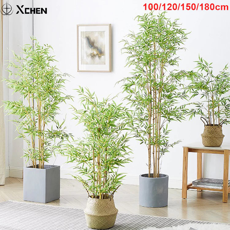 🎍สีไม่จางลง50ปี🎍ต้นไม้ปลอม ต้นไม้ปลอมใหญ่ 100/120/150/180cm ความจำลอง 99% สไตล์นอร์ดิก ต้นไผ่ ต้นไผ่ปลอมสวยๆ