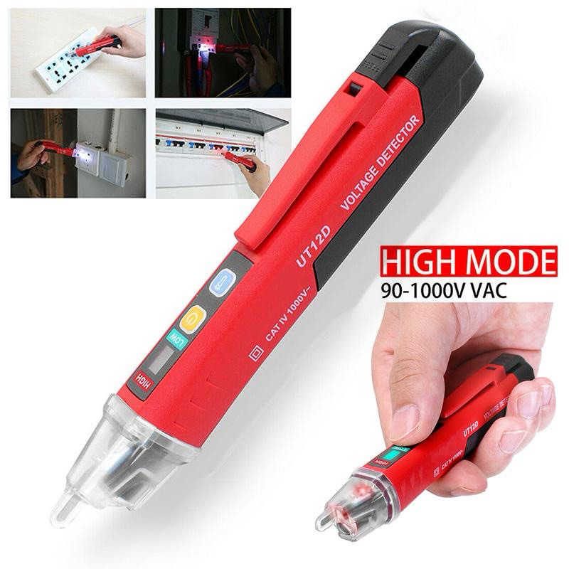 เครื่องตรวจจับแรงดันไฟฟ้า AC UNI-T UT12M / UT12D แท่งดินสอแบบไม่สัมผัส ปากกาไฟฟ้า 24V-1000V