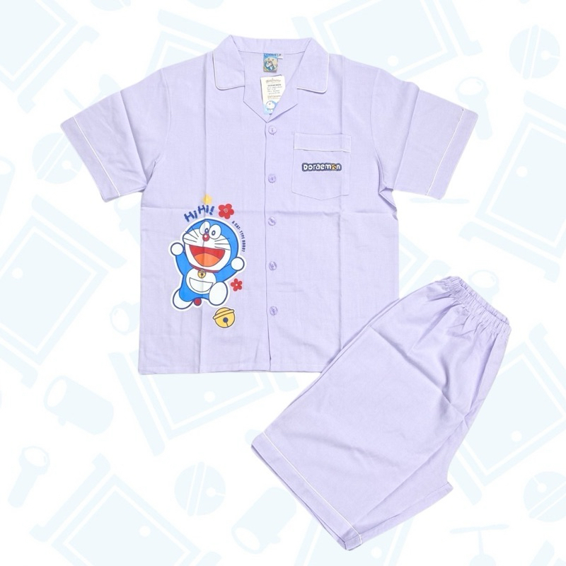 ชุดนอน ลายDORAEMON ผ้าชิโนริ (รอบอก44 นิ้ว) มีให้เลือก4สี