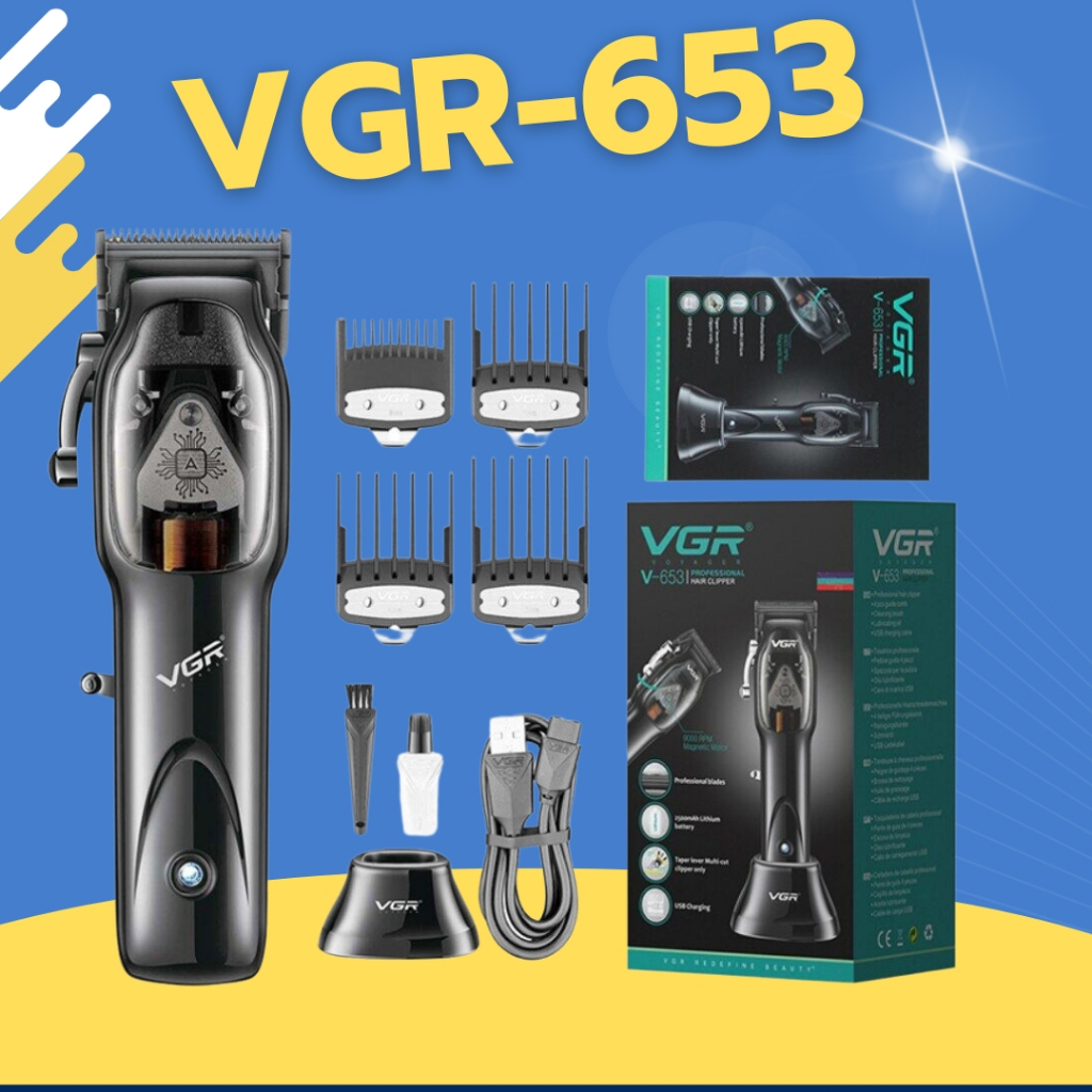 wosister shopTwosister ปัตตาเลี่ยนไร้สาย VGR V-653 เครื่องแรง ฟันคม ระบบแม็กเนติก มอเตอร์ Magnetic Motor 9000 RPM