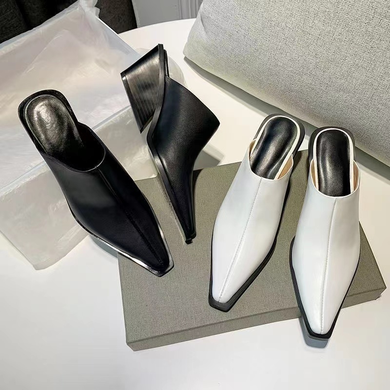 รองเท้าส้นเตารีด หัวแหลม กันลื่น แฟชั่นสําหรับผู้หญิง ไซซ์ 35-42 ราคา ถูกที่สุด ดีลบีเคเค