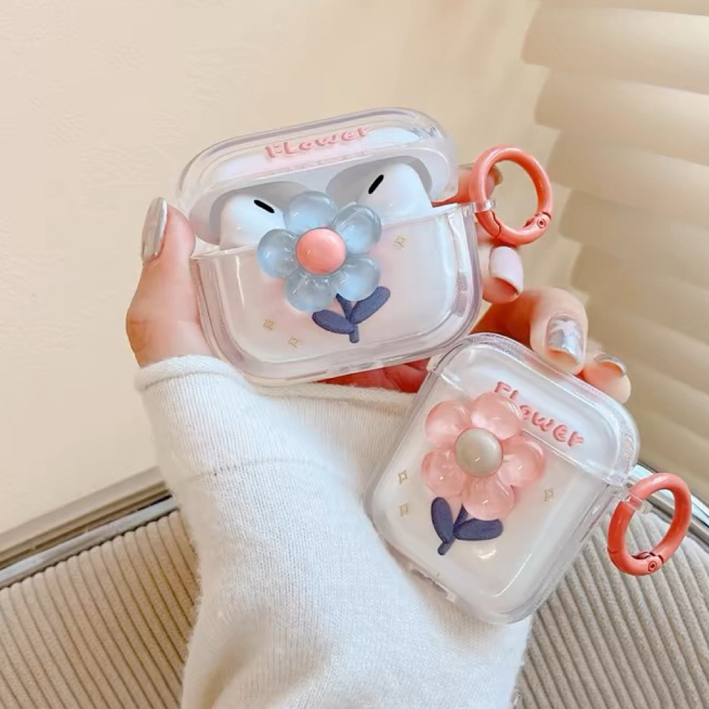 เคสหูฟัง i12 i11 i13 เคสใสการ์ตูนนูน 1 2 3 ดอกไม้ชมพู เคสหูฟังบลูทูธ gen gen1 gen2 เคสหูฟังไร้สาย Pr