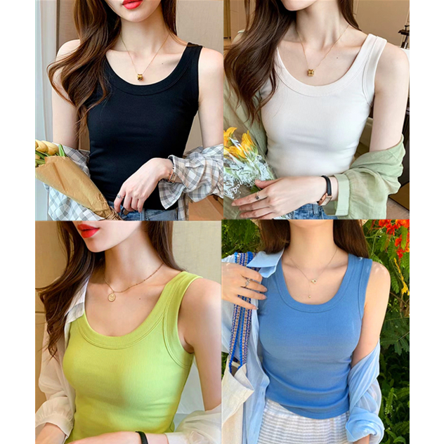 1030 เสื้อกล้าม แฟชั่นผู้หญิง ใส่สบาย เนื้อผ้ายืดได้ สไตล์เกาหลี