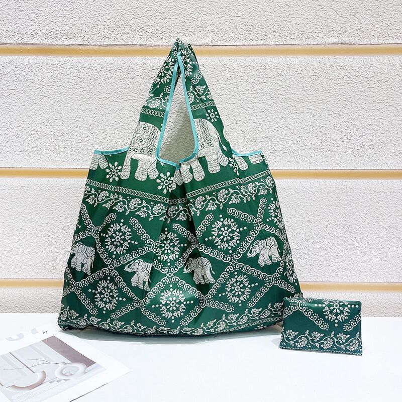 พร้อมส่ง: กระเป๋าช้อปปิ้งถุงผ้าลายช้างไทยผ้าร่ม เนื้อผ้าหนา ขนาด58x42cm