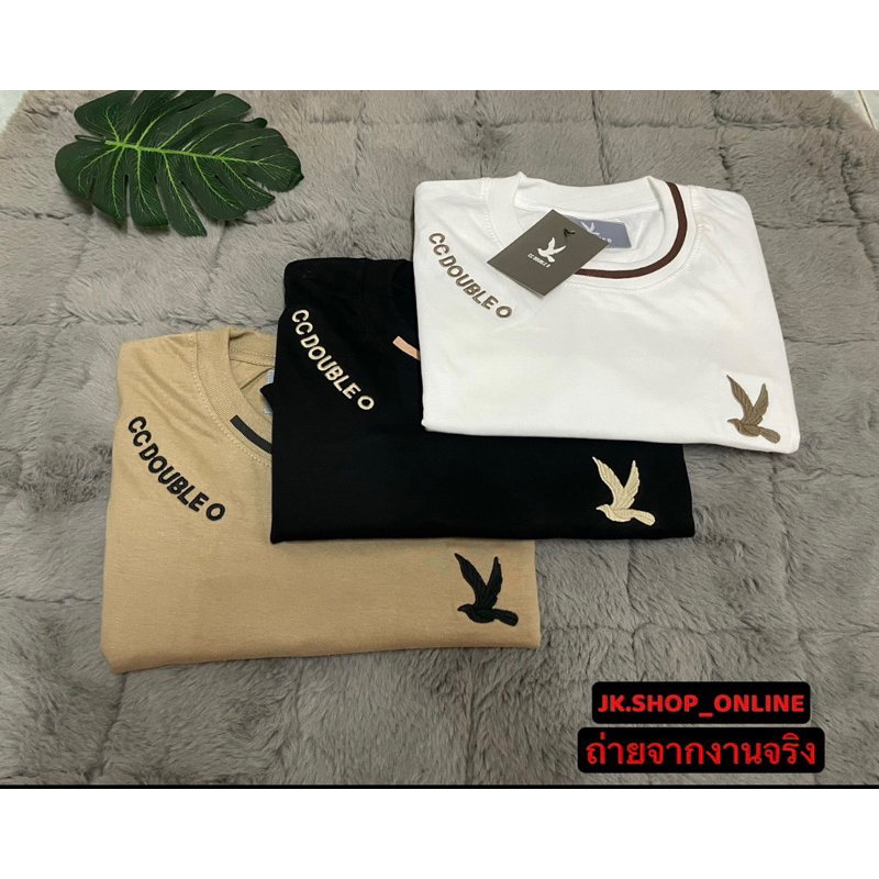 📍รุ่นแนะนำ📍เสื้อยืดงานปักนก งานปักคอ ปักCC DOUBLE O ใส่ได้ชาย/หญิง S M L XL 2XL