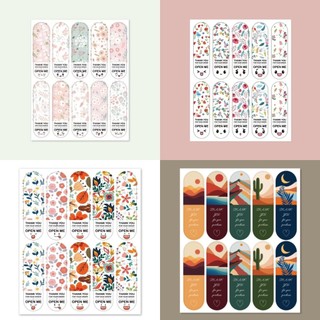 สติ๊กเกอร์ติดกล่อง ขอบคุณ  ตกแต่ง  2*7ซม แพ็ค100ดวง sticker open me thankyou พร้อมส่ง