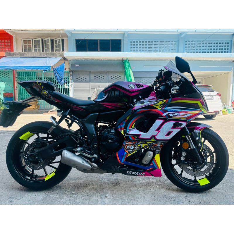 สติ๊กเกอร์ ติดรถ yamaha R7 ลาย46 pink