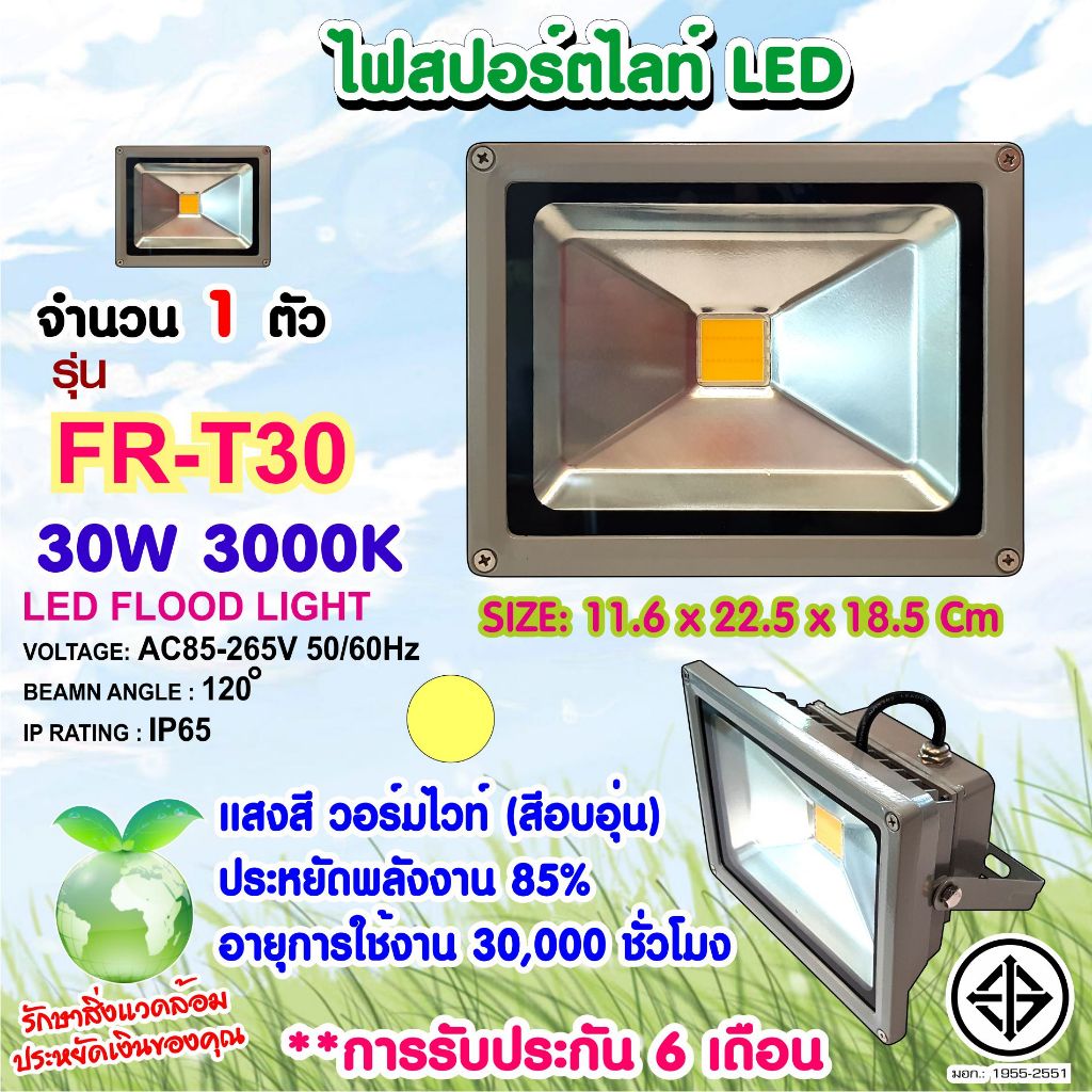 SKGไฟสปอร์ตไลท์LED30Wรุ่นFR-T30