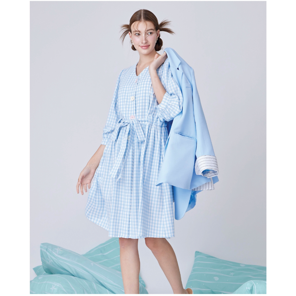 Nitan (นิทาน) เดรสให้นม ชุดคลุมท้อง รุ่น Begonia Maternity and Nursing Dress