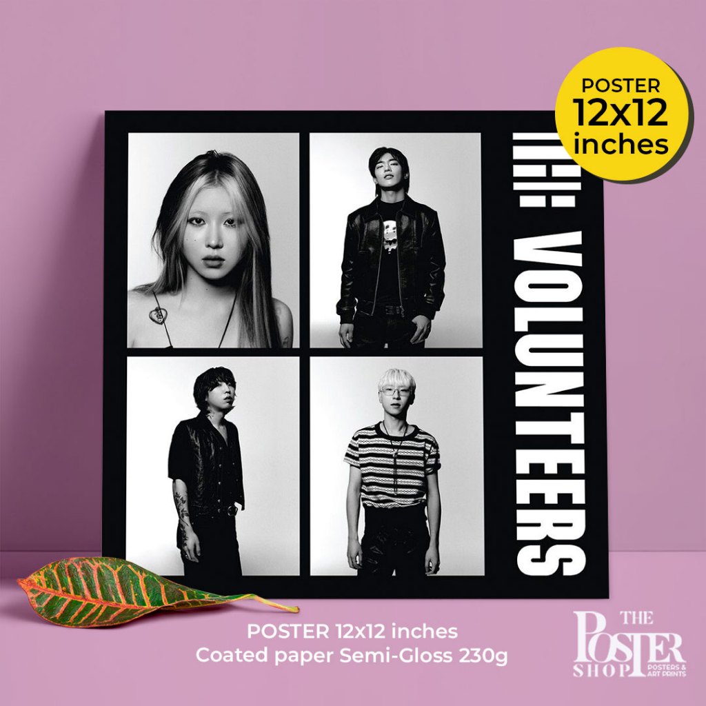 The Volunteers Poster วงดนตรีของ Yerin Baek กับสมาชิกอีก 3 คน โปสเตอร์ขนาด 13x19 นิ้ว และ 12x12 นิ้ว