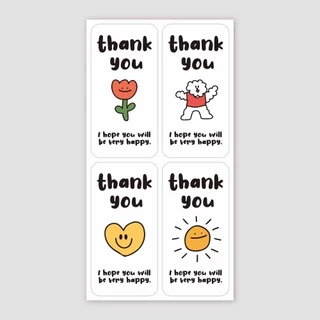 สติ๊กเกอร์ ขอบคุณ สติ๊กเกอร์ติดกล่อง แพ็ค100ดวง sticker thankyou