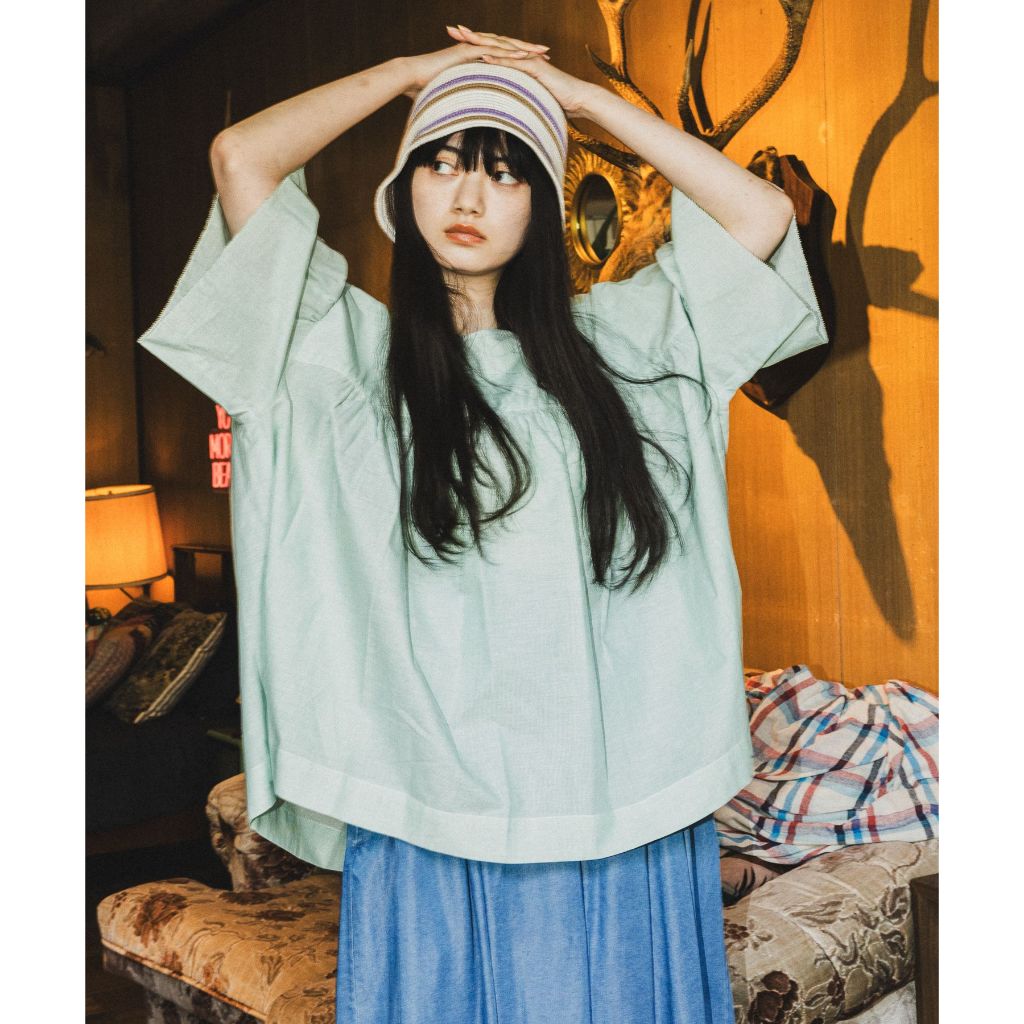 [MODE NORM CORE] Voile Gathered 2WAY Blouse