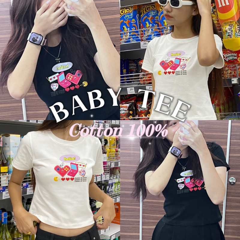 เสื้อเบบี้ที (Baby tee) ลายHello