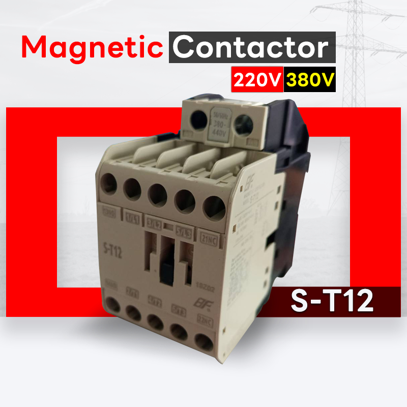 แมกเนติก คอนแทคเตอร์ ST-12 Coil 220V/380V Magnetic Contactor S-T12