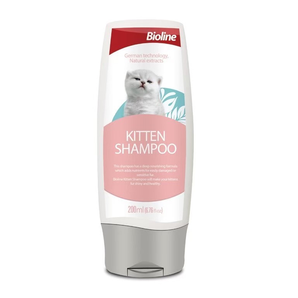 Bioline Kitten shampoo ไบโอไลน์แชมพูสำหรับลูกแมวหรือแมวผิวบอบบาง 200ml.(1pcs)
