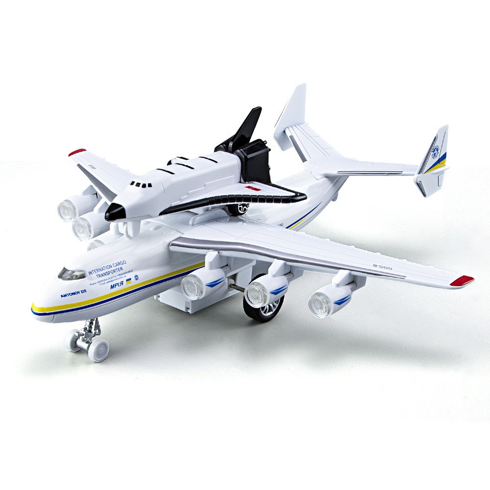 สินค้ามาใหม่ โมเดลเครื่ิองบิน Antonov AN-225 มีเครื่องบินกระสวยอวกาศอยู่ด้านบน มีเสียง มีไฟ ตัวลำทำด้วยเหล็ก ล้อใหญ่