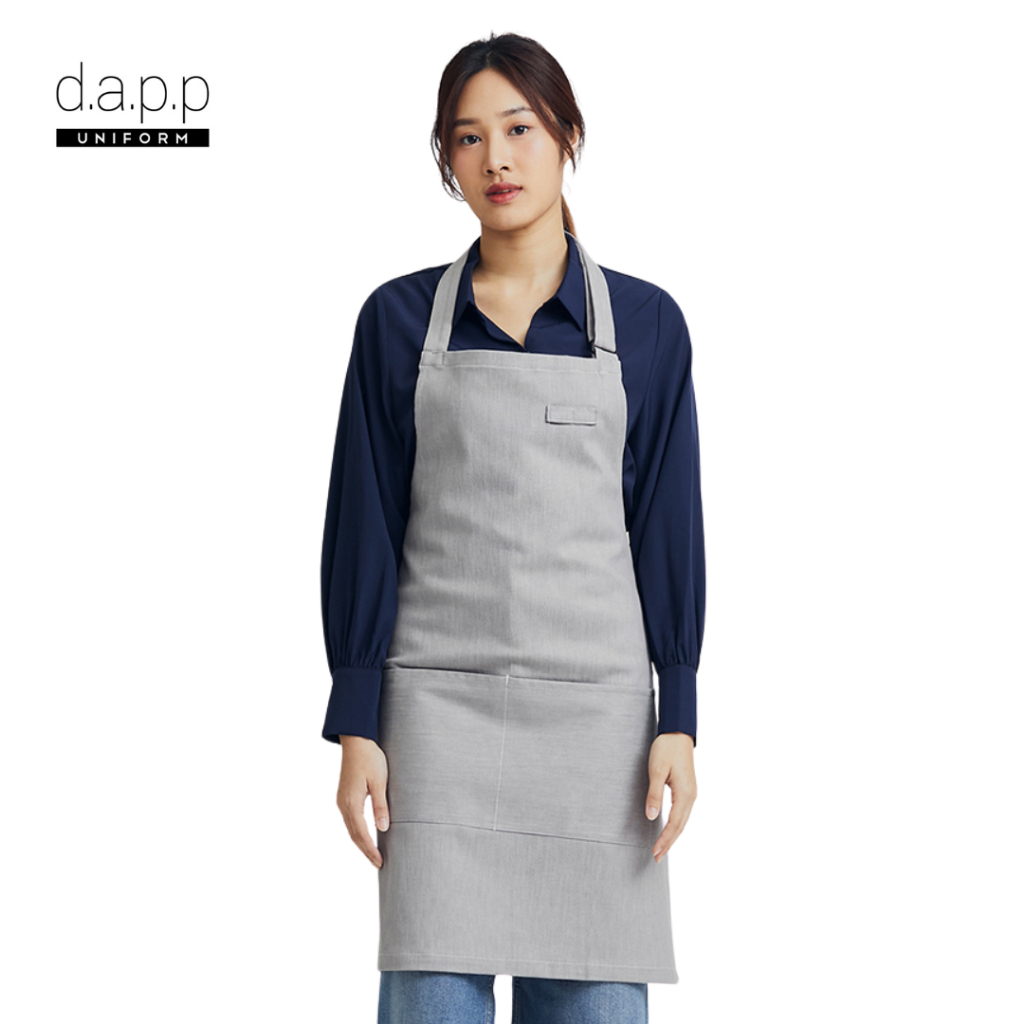 dapp Uniform ผ้ากันเปื้อน เต็มตัว คอมบินี่ Combini Bib Apron - Smoke สีควันเทา (APNA1219DPS)